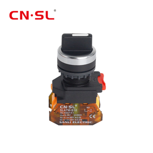 Pulsador de plástico 22mm 1no 1nc Selector de 3 posiciones Selector giratorio