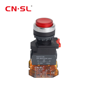 Anillo de reinicio autoblocante de alta corriente, 10A, 220V, con luz, rojo, verde, interruptor de botón de plástico de 22mm