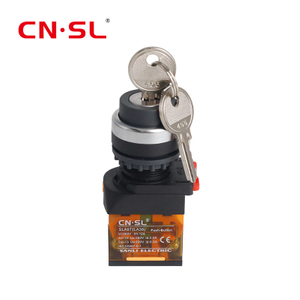 Alta seguridad, 22mm de diámetro, 10A, 250V CA, 3 vías, 3 posiciones, liberación de puerta, cerradura de llave de ascensor, interruptor Selector giratorio