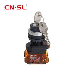 Interruptor de botón momentáneo de plástico y Metal Selector de bloqueo de llave 1No1NC de 2 posiciones de alta calidad
