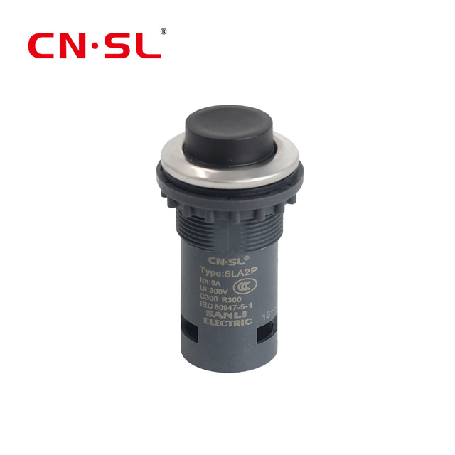 Interruptor pulsador de plástico de tamaño pequeño con cabezal proyectante 1NO sin LED