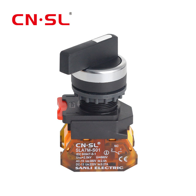 Interruptor de perilla selectora de bloqueo automático o reinicio automático de 2NO, 3 posiciones, interruptor giratorio de 10A/660V