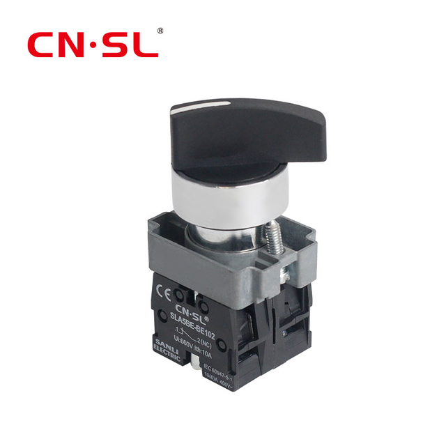  Interruptor giratorio autoblocante serie XB2, interruptor de perilla de segunda marcha, interruptor de perilla selectora negra de 3 posiciones